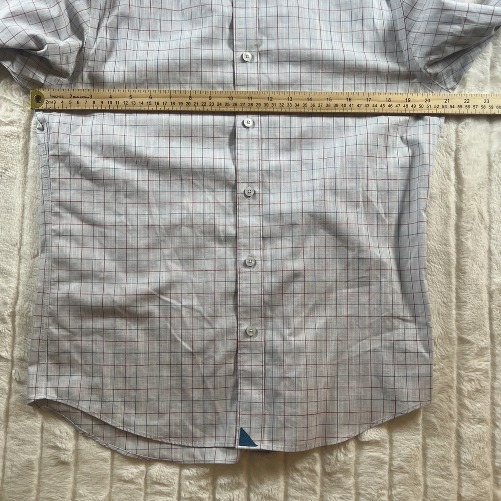 UNTUCKit Shirt Mens Medium Gray Window Pane Button Down Long Sleeve - Picture 5 of 9